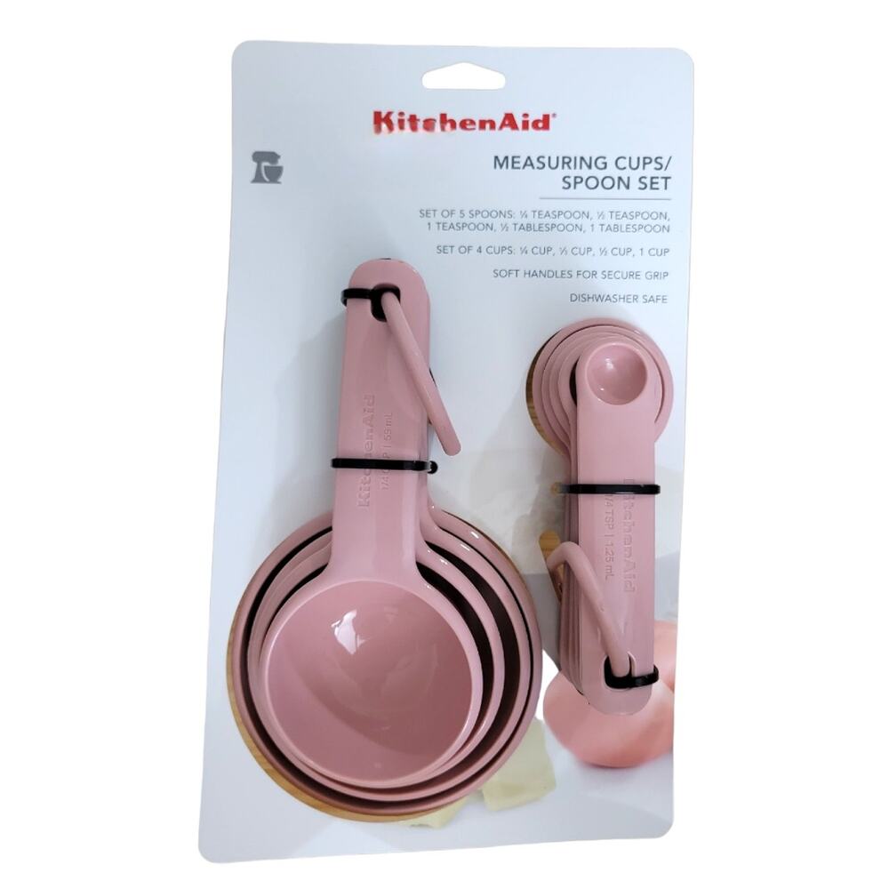 NEW KitchenAid Universal Measuring Cups & Spoons (9 Pieces) in Dried Rose [Pink]